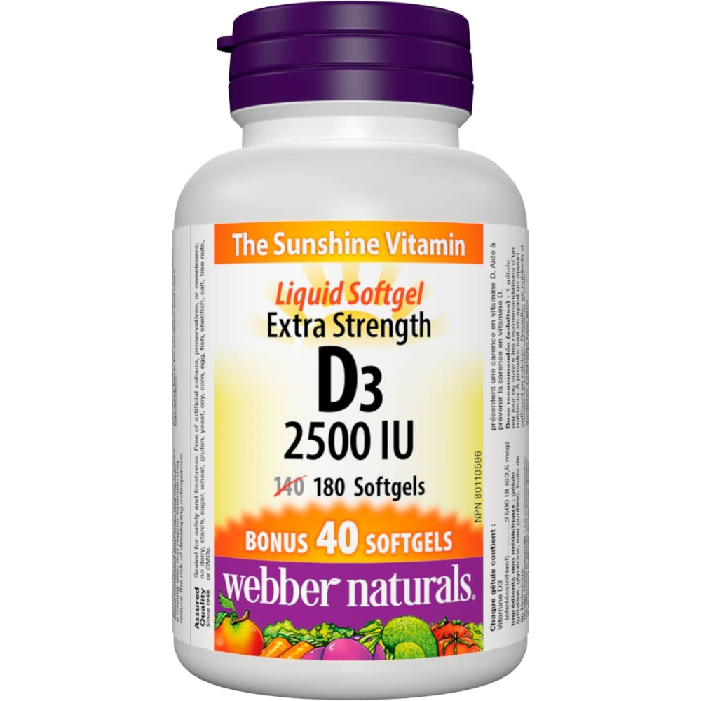 Webber Naturals Vitamin D3 2500 IU Extra Strength